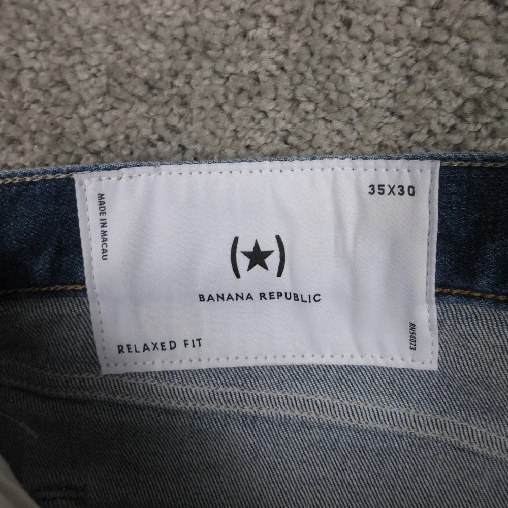 Banana Republic Jeans Mens 36x26 (Tag 35x30) Blue Relaxed‎ Fit Faded Denim Pants